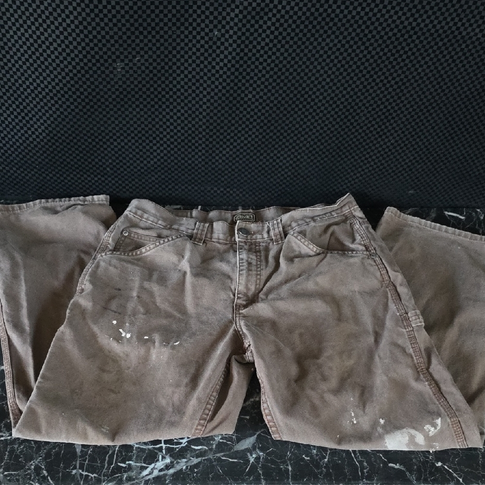 Brown Pants with Paint Splatter
